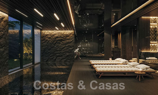 Terrain à bâtir avec un projet de villa design innovante à vendre en bordure de golf, dans un quartier résidentiel fermé et sécurisé à Nueva Andalucia, Marbella 62558 