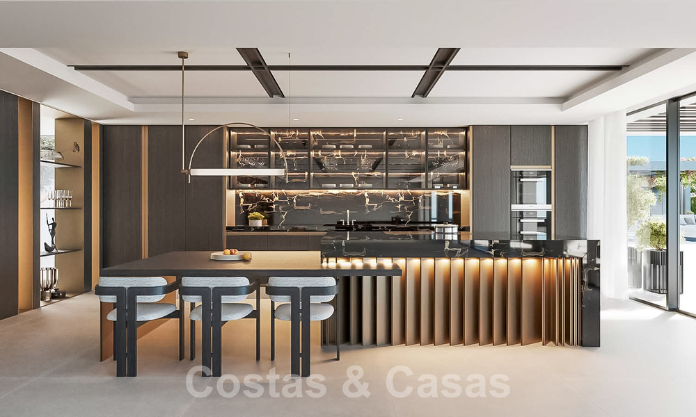 Terrain à bâtir avec un projet de villa design innovante à vendre en bordure de golf, dans un quartier résidentiel fermé et sécurisé à Nueva Andalucia, Marbella 62561