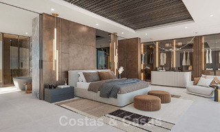 Terrain à bâtir avec un projet de villa design innovante à vendre en bordure de golf, dans un quartier résidentiel fermé et sécurisé à Nueva Andalucia, Marbella 62562 