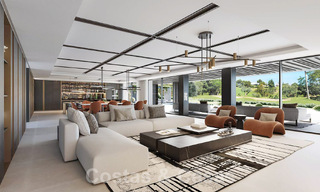 Terrain à bâtir avec un projet de villa design innovante à vendre en bordure de golf, dans un quartier résidentiel fermé et sécurisé à Nueva Andalucia, Marbella 62567 