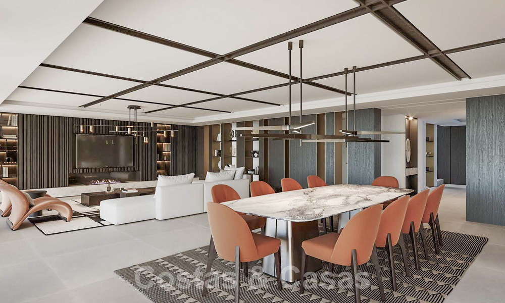 Terrain à bâtir avec un projet de villa design innovante à vendre en bordure de golf, dans un quartier résidentiel fermé et sécurisé à Nueva Andalucia, Marbella 62568