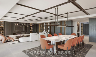 Terrain à bâtir avec un projet de villa design innovante à vendre en bordure de golf, dans un quartier résidentiel fermé et sécurisé à Nueva Andalucia, Marbella 62568 