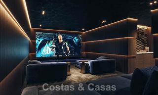 Terrain à bâtir avec un projet de villa design innovante à vendre en bordure de golf, dans un quartier résidentiel fermé et sécurisé à Nueva Andalucia, Marbella 62570 