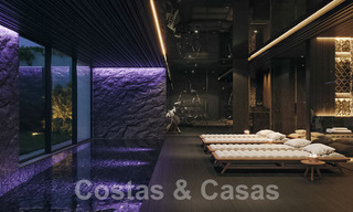 Terrain à bâtir avec un projet de villa design innovante à vendre en bordure de golf, dans un quartier résidentiel fermé et sécurisé à Nueva Andalucia, Marbella 62572 