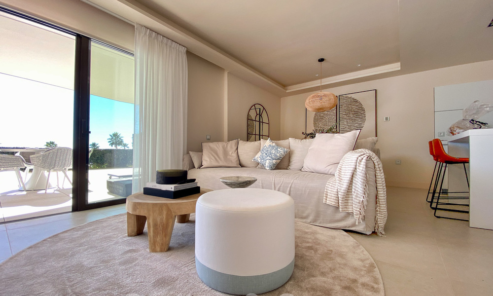 Appartement moderne avec jardin à vendre avec vue sur la mer dans un complexe balnéaire de luxe sur le nouveau Golden Mile, Marbella – Estepona 63418