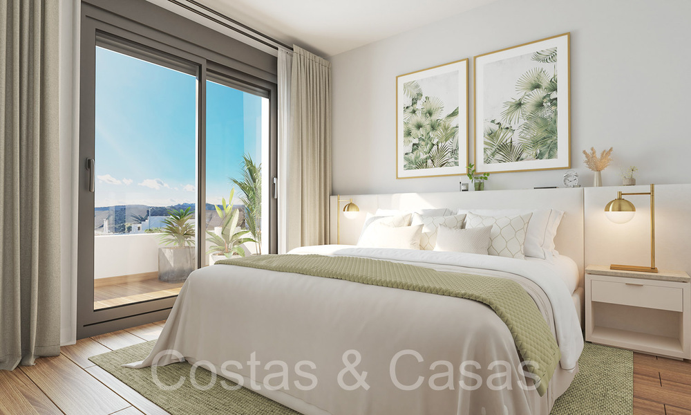 Appartements neufs et contemporains avec vue panoramique sur la mer à vendre dans un complexe résidentiel fermé près du centre d'Estepona 63796