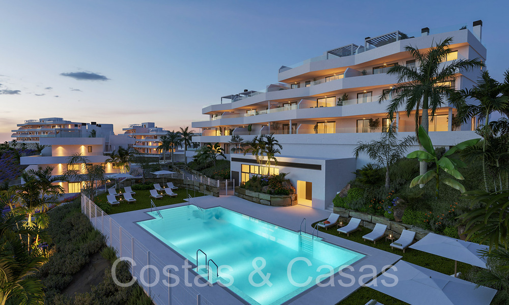Appartements neufs et contemporains avec vue panoramique sur la mer à vendre dans un complexe résidentiel fermé près du centre d'Estepona 63801