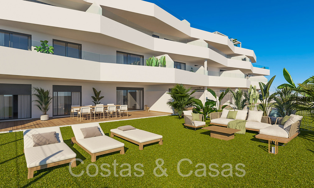 Appartements neufs et contemporains avec vue panoramique sur la mer à vendre dans un complexe résidentiel fermé près du centre d'Estepona 63803