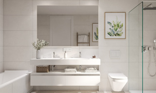 Nouveau projet de construction d'appartements durables avec vue panoramique sur la mer à vendre, près du centre d'Estepona 64690 