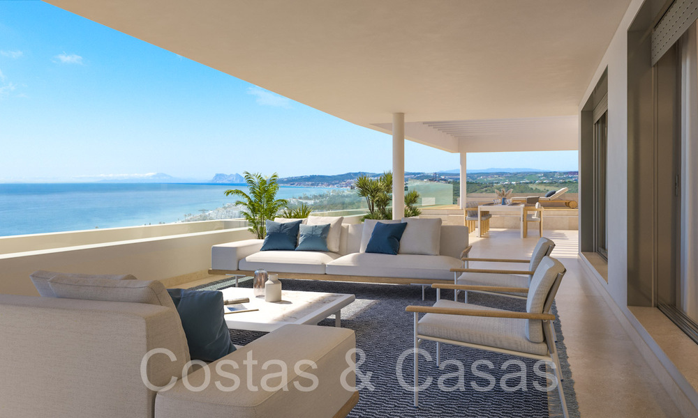 Nouveau projet de construction d'appartements durables avec vue panoramique sur la mer à vendre, près du centre d'Estepona 64691
