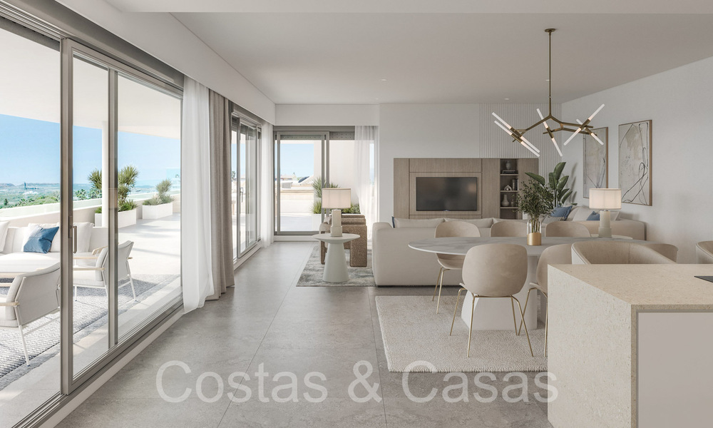 Nouveau projet de construction d'appartements durables avec vue panoramique sur la mer à vendre, près du centre d'Estepona 64693
