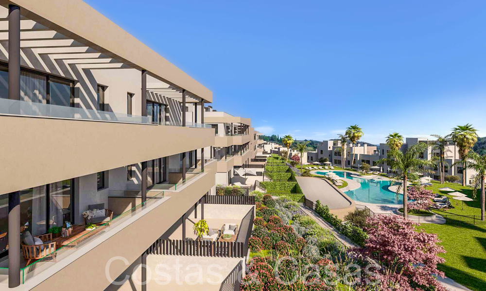Appartements de nouvelle construction au design avant-gardiste à vendre, en première ligne de golf à Casares, Costa del Sol 65362