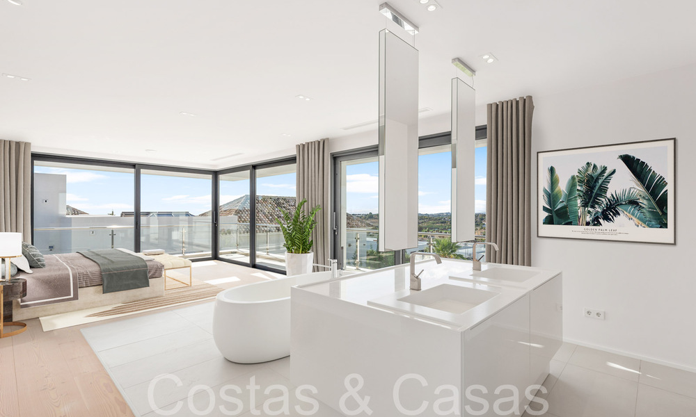 Villa neuve de style architectural moderne à vendre dans la vallée du golf de Nueva Andalucia, Marbella 65919