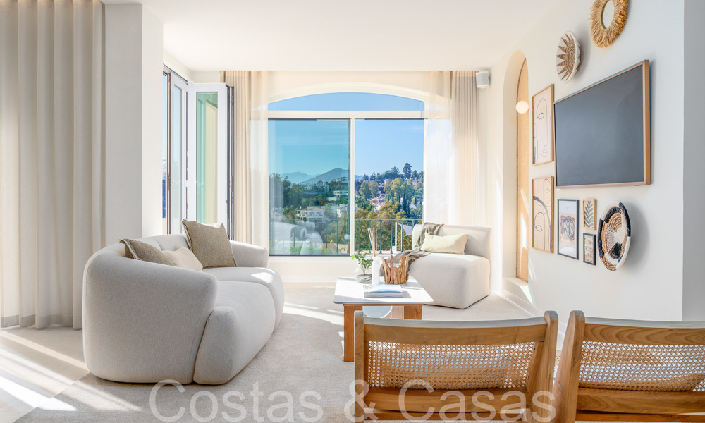 Prêt à emménager, penthouse en duplex contemporain à vendre dans une communauté fermée à La Quinta à Benahavis, Marbella 66850