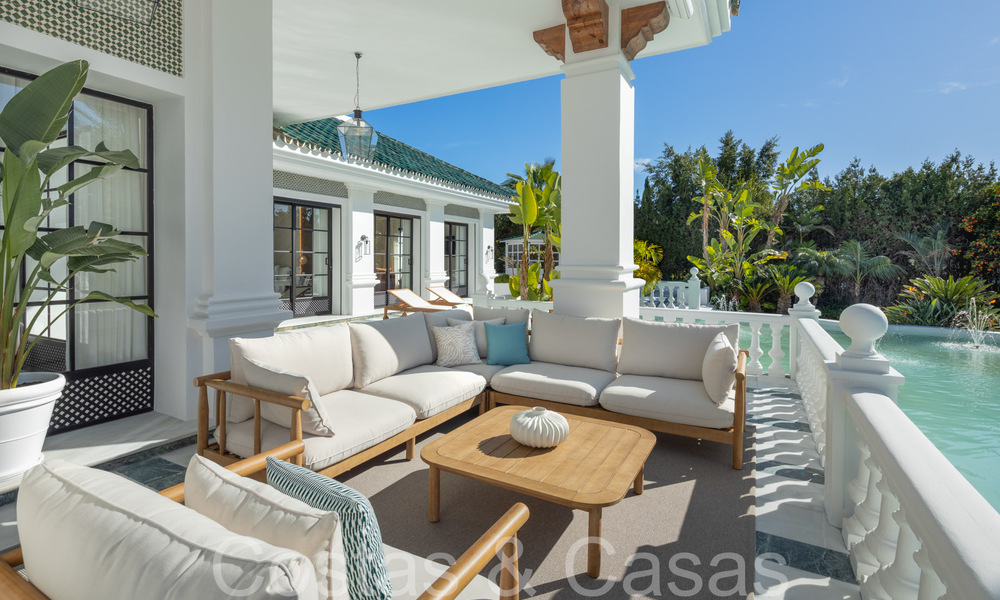 Villa palatiale de style architectural mauresque-andalou à vendre, entourée de terrains de golf dans la vallée du golf de Nueva Andalucia, Marbella 67111