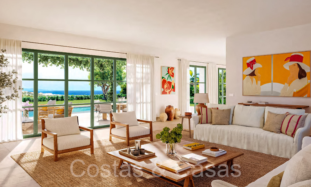 Nouvelles maisons mitoyennes méditerranéennes à vendre avec vue panoramique sur la mer dans un complexe de golf 5 étoiles sur la Costa del Sol 67117