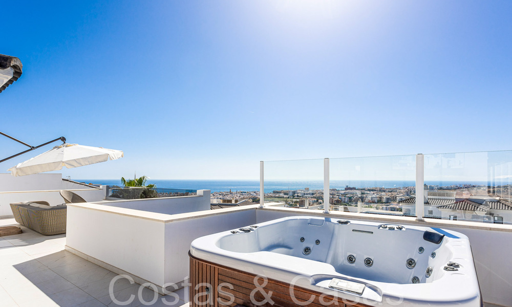Prêt à emménager, spacieux penthouse avec vue panoramique sur la mer à vendre dans les collines d'Estepona, à proximité du centre 67531