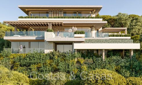 Terrain à bâtir + projet pour une villa de nouvelle construction avancée à vendre dans une urbanisation fermée exclusive sur les collines de Marbella 67798