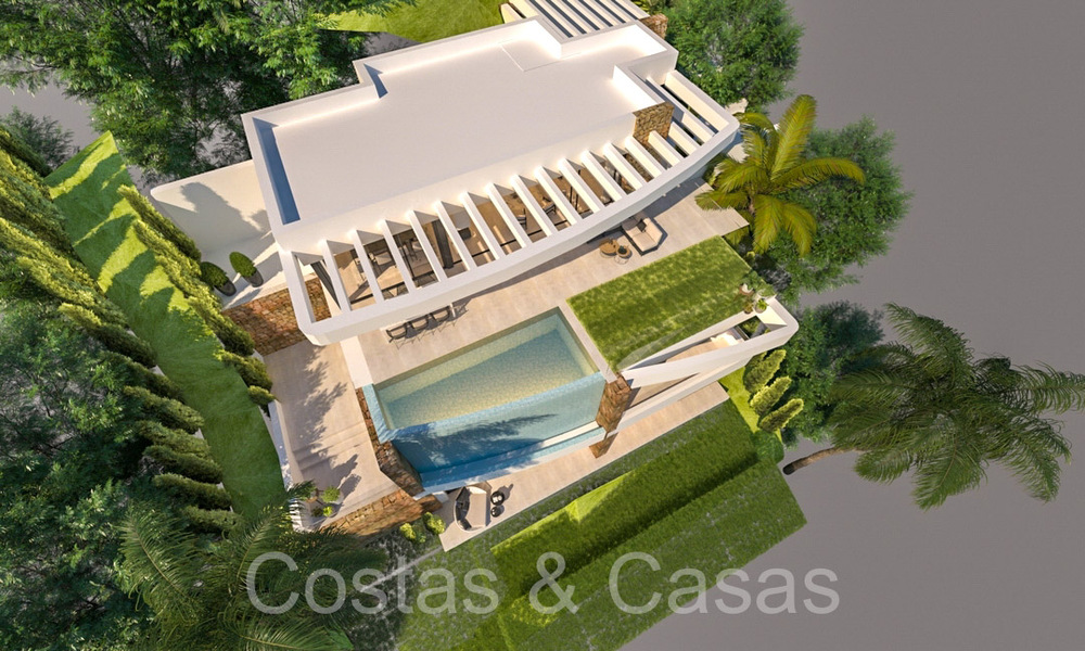 Projet de villa sur plan avec vue panoramique sur la mer à vendre dans les collines de Mijas Pueblo, Costa del Sol 69731