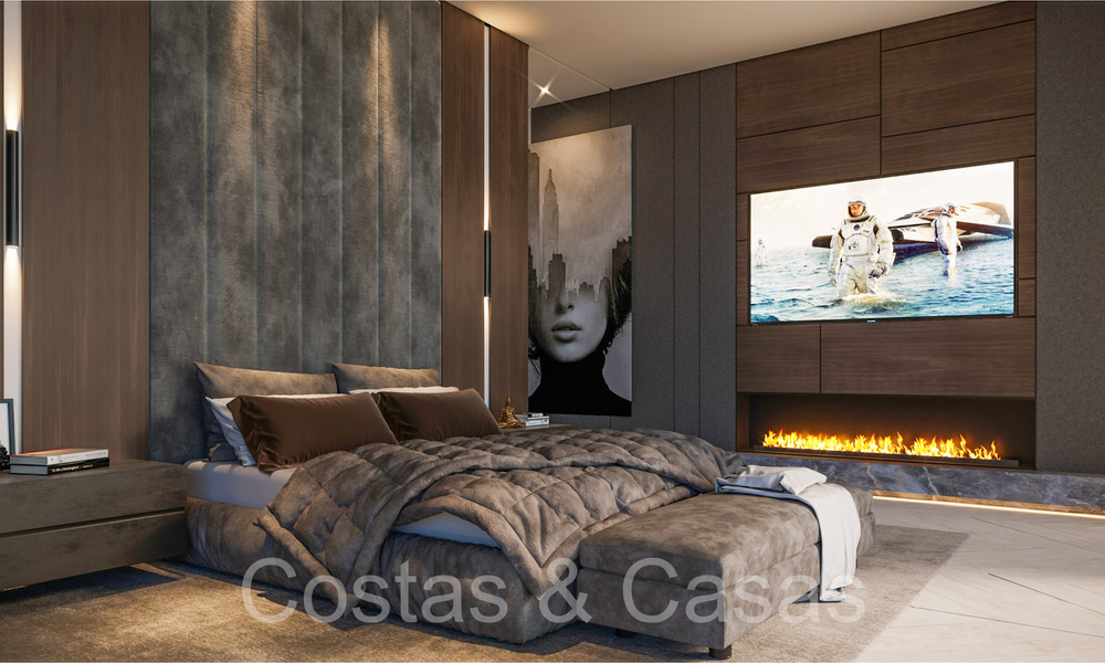 Villa architecturale de nouvelle construction à vendre, avec vue panoramique sur la mer dans une communauté fermée à Benahavis - Marbella 69525