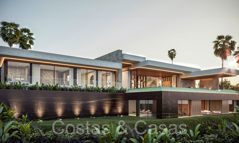 Villa architecturale de nouvelle construction à vendre, avec vue panoramique sur la mer dans une communauté fermée à Benahavis - Marbella 69526