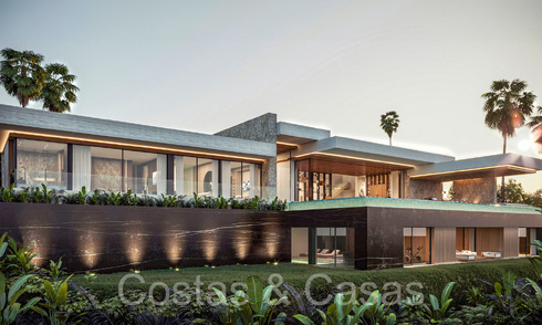 Villa architecturale de nouvelle construction à vendre, avec vue panoramique sur la mer dans une communauté fermée à Benahavis - Marbella 69526