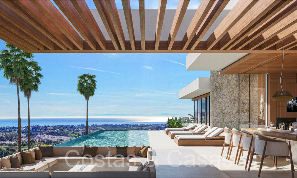 Villa architecturale de nouvelle construction à vendre, avec vue panoramique sur la mer dans une communauté fermée à Benahavis - Marbella 69532