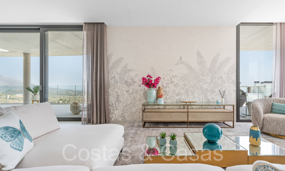Prêt à emménager, penthouse contemporain avec vue panoramique sur la mer à vendre dans un complexe de haut standing à Benahavis - Marbella 70013