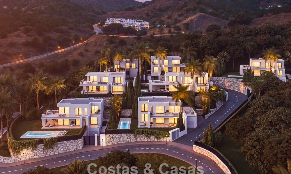 7 villas de nouvelle construction avancées avec vue panoramique sur la mer à vendre dans les collines de Mijas Pueblo, Costa del Sol 787744