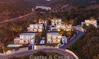7 villas de nouvelle construction avancées avec vue panoramique sur la mer à vendre dans les collines de Mijas Pueblo, Costa del Sol 787744 