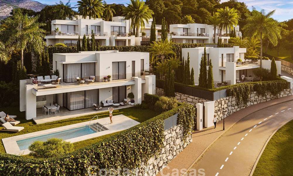 7 villas de nouvelle construction avancées avec vue panoramique sur la mer à vendre dans les collines de Mijas Pueblo, Costa del Sol 787745