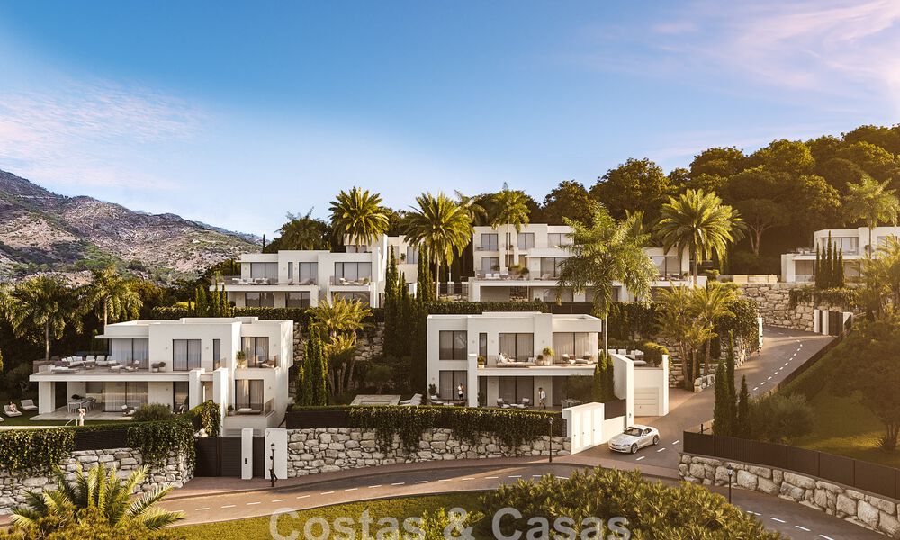 7 villas de nouvelle construction avancées avec vue panoramique sur la mer à vendre dans les collines de Mijas Pueblo, Costa del Sol 787746