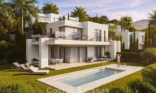 7 villas de nouvelle construction avancées avec vue panoramique sur la mer à vendre dans les collines de Mijas Pueblo, Costa del Sol 787750 