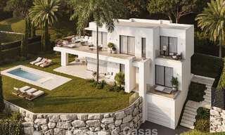 7 villas de nouvelle construction avancées avec vue panoramique sur la mer à vendre dans les collines de Mijas Pueblo, Costa del Sol 787753 