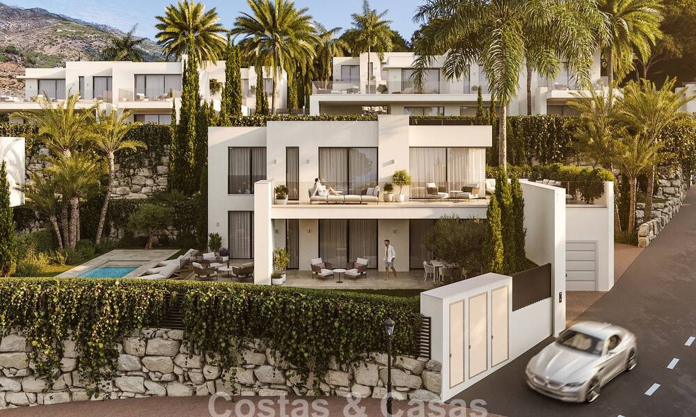 7 villas de nouvelle construction avancées avec vue panoramique sur la mer à vendre dans les collines de Mijas Pueblo, Costa del Sol 787756
