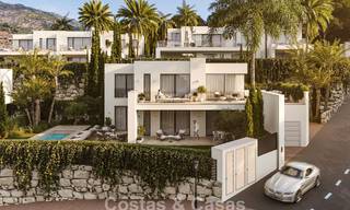 7 villas de nouvelle construction avancées avec vue panoramique sur la mer à vendre dans les collines de Mijas Pueblo, Costa del Sol 787756 