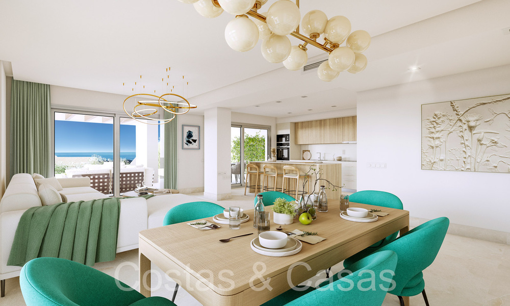 Appartements modernes de nouvelle construction de style contemporain à vendre avec terrasse spacieuse et belles vues sur la mer à Benahavis - Marbella 70123