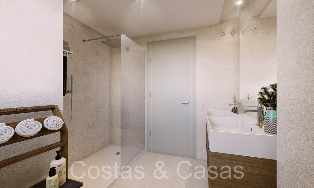 Appartements modernes de nouvelle construction de style contemporain à vendre avec terrasse spacieuse et belles vues sur la mer à Benahavis - Marbella 70127