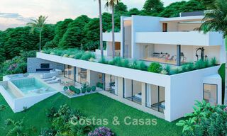 Villa design avec vue panoramique sur la mer à vendre dans un complexe fermé à Benahavis - Marbella 74908 