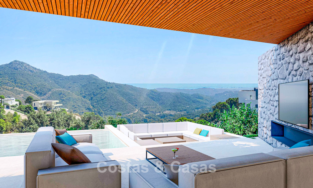 Villa design avec vue panoramique sur la mer à vendre dans un complexe fermé à Benahavis - Marbella 74912