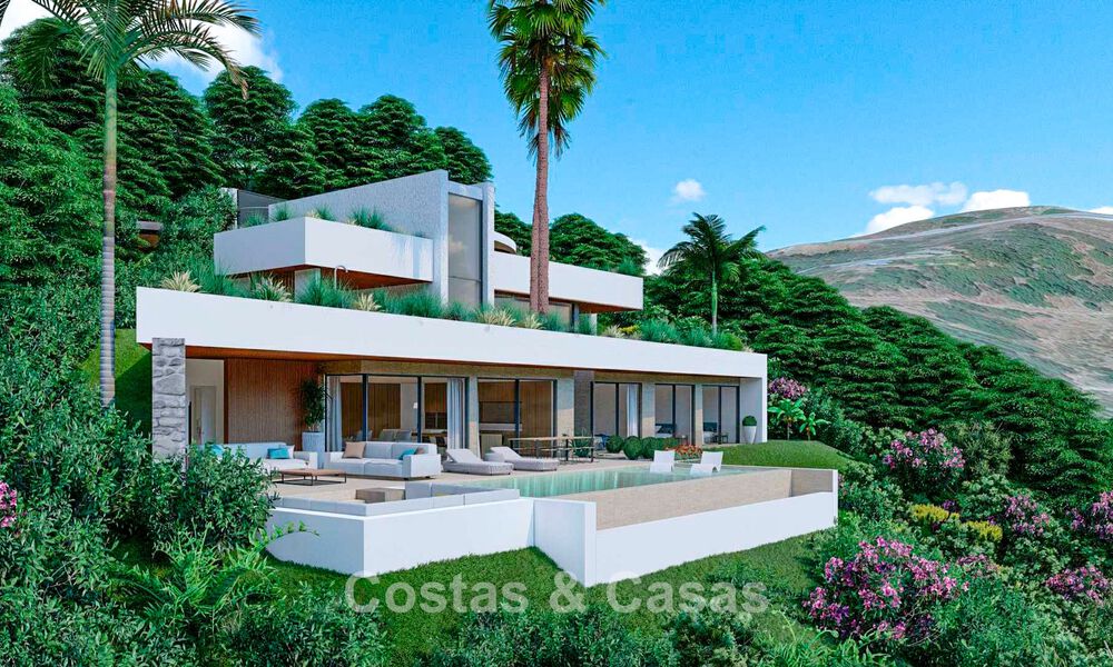 Villa design avec vue panoramique sur la mer à vendre dans un complexe fermé à Benahavis - Marbella 74918