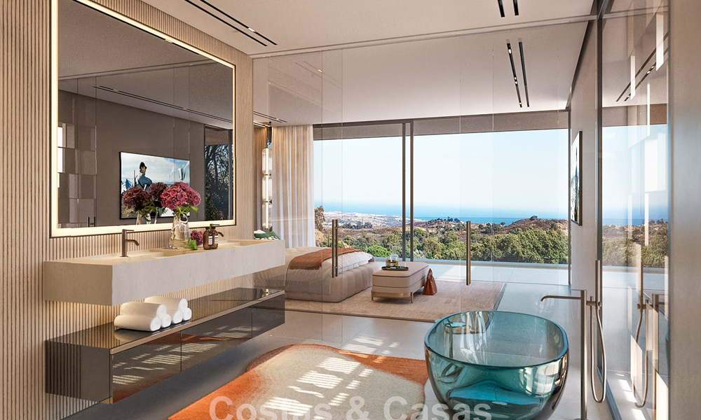 Villas jumelées neuves avec vue panoramique sur la mer à vendre dans les collines de l'est de Marbella 774554