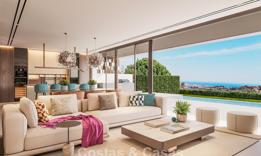 Villas jumelées neuves avec vue panoramique sur la mer à vendre dans les collines de l'est de Marbella 774555