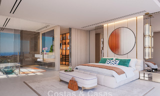 Villas jumelées neuves avec vue panoramique sur la mer à vendre dans les collines de l'est de Marbella 774557 