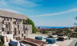 Villas jumelées neuves avec vue panoramique sur la mer à vendre dans les collines de l'est de Marbella 774560 