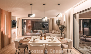 Maison de ville luxueusement rénovée avec vue sur la mer à vendre, dans un quartier fermé sur le Golden Mile de Marbella 774970 