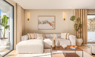 Maison de ville luxueusement rénovée avec vue sur la mer à vendre, dans un quartier fermé sur le Golden Mile de Marbella 774991 