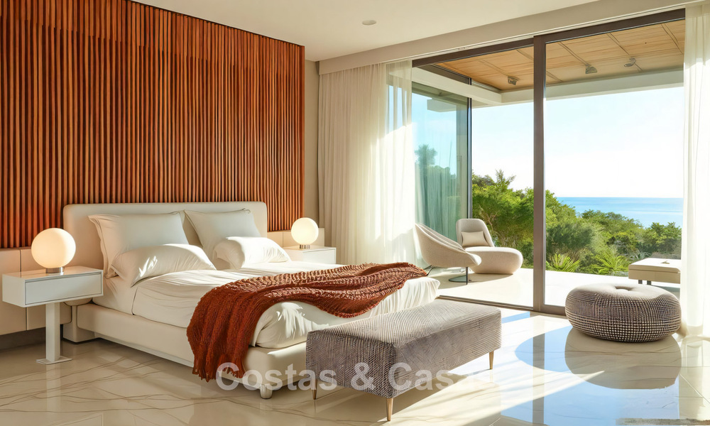 Villa écologique de construction neuve avec vue sur la mer à vendre dans un quartier résidentiel calme à Benalmadena, Costa del Sol 774963