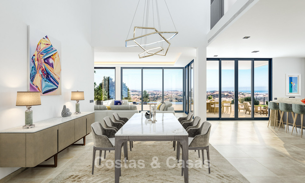 Villa luxueuse de nouvelle construction avec vue panoramique sur la mer à vendre, en première ligne de golf à Mijas, Costa del Sol 775017