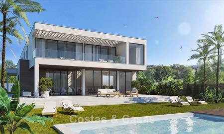 Villa luxueuse de nouvelle construction avec vue panoramique sur la mer à vendre, en première ligne de golf à Mijas, Costa del Sol 775019